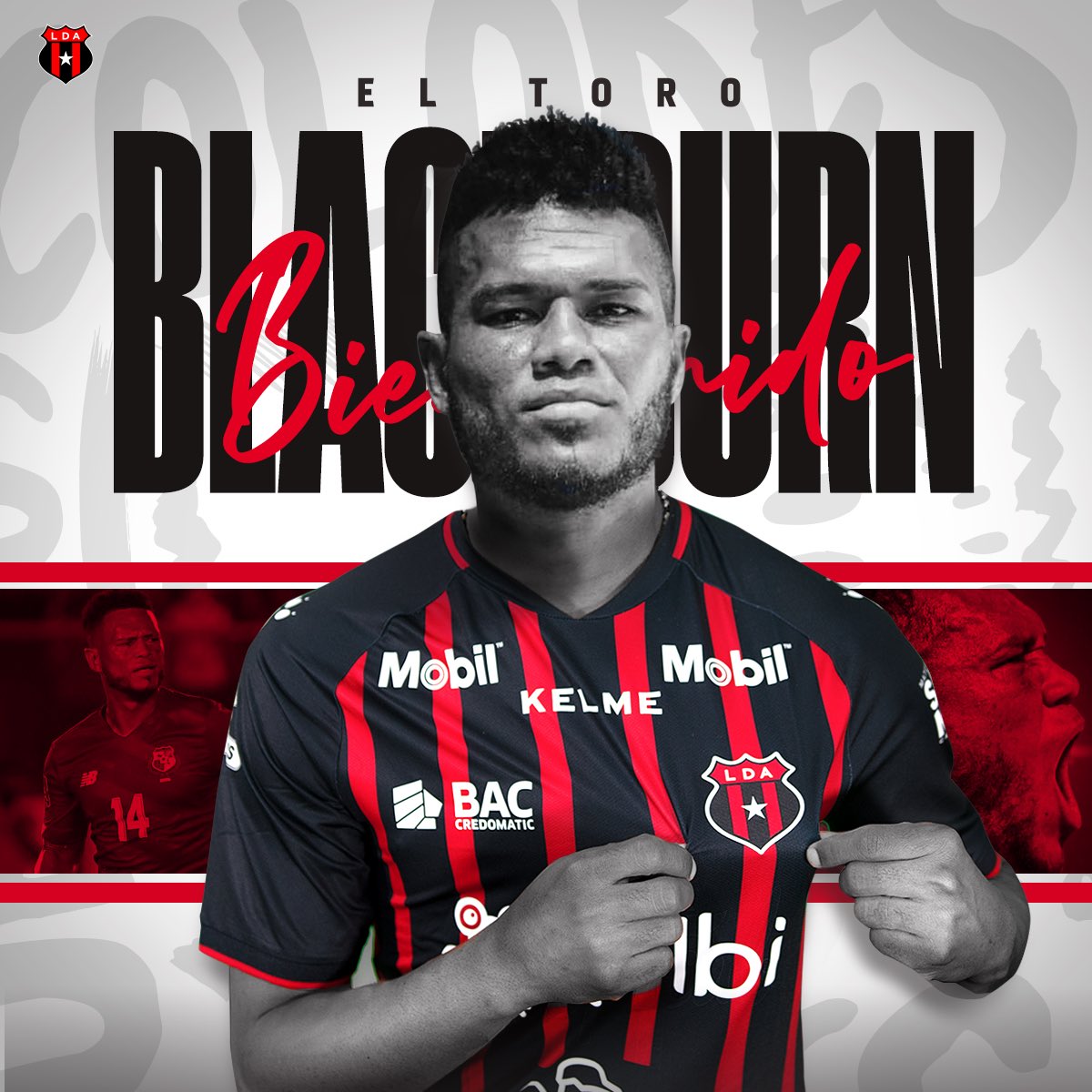 ldacr's tweet photo. 🦁 BIENVENIDO TORO 🦁 El panameño @Toro_Blackburn es nuevo futbolista de Liga Deportiva Alajuelense. El delantero canalero llega al club por un año. ✍🏻🇵🇦 https://t.co/lizX6GCs9v