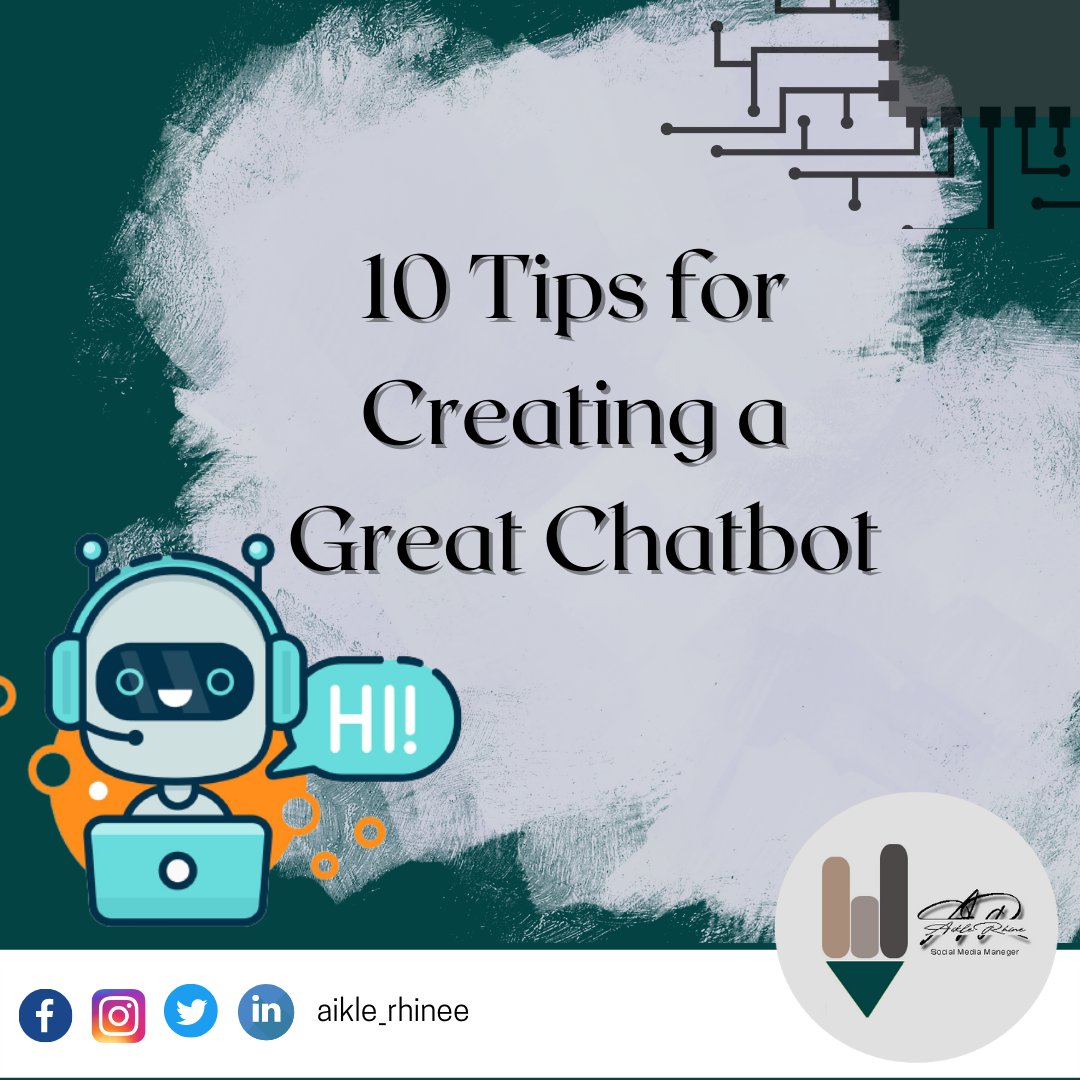 aikle_rhine's tweet image. 👉 Define Goals &amp;amp; Strategy
👉 Use a Bot Creation Platform
👉 Utilize AI Capeabils

Don&apos;t have time to do all that?
To learn more about the different services  I offer, visit my page. 

#chatbottips
#chatbotconsideration
#chatbotisthekey
#chatbotcreation
#digitaljobsph