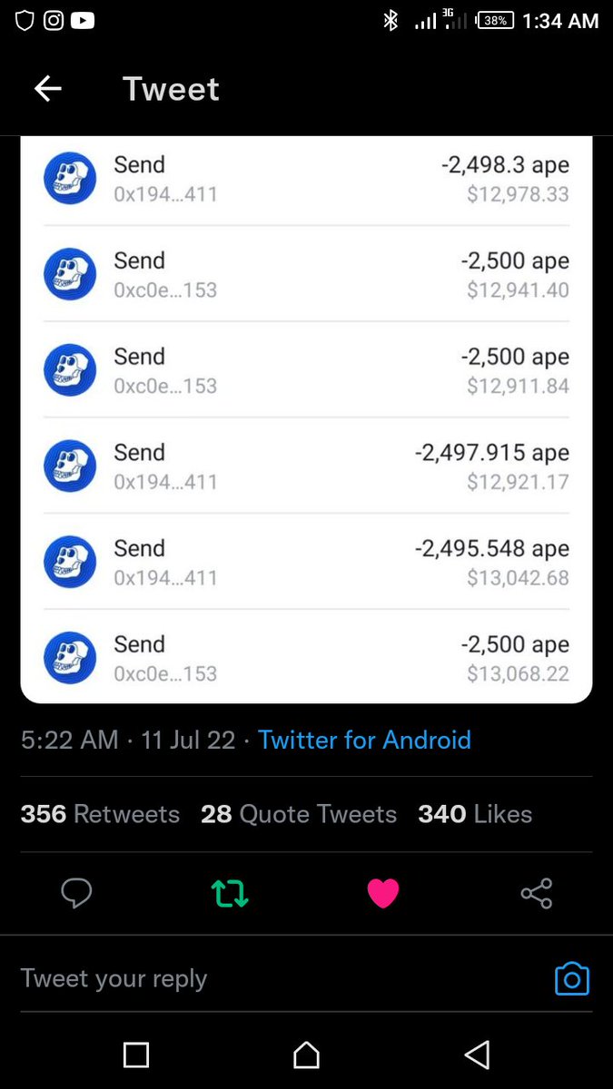Blessin07986133's tweet photo. @ApecoinAirdrop 0x62655Fa7aea4503Fb182eA3A2E43B38174ad2B06 https://t.co/94QlZfhQ9C