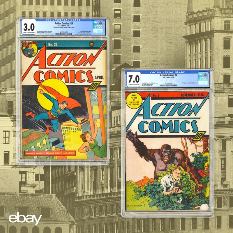 eBay's tweet photo. In comics, the stories we love stretch back for decades. And if we go back far enough, what we find just might surprise us. Like a young Lex Luthor’s full head of red hair. Bid now on eBay top seller @qualitycomix's exclusive classics. Auction ends 7/17. #OnlyOneBay
