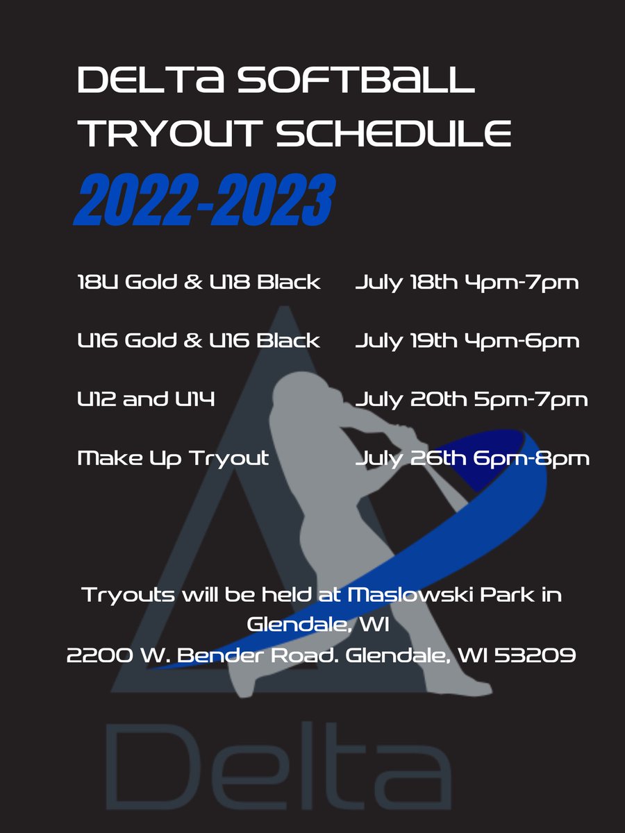 FastpitchDelta's tweet photo. 2022 Tryout Dates https://t.co/DJHppZevyB