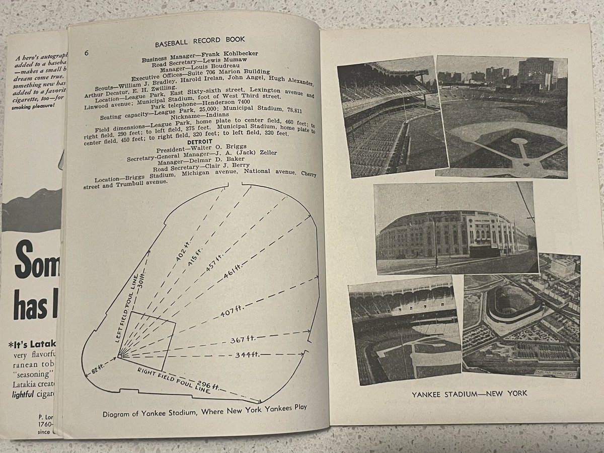 nyy_cate's tweet photo. Latest addition to my baseball memorabilia collection. ❤️
The 1942 Baseball Record Book published by The Sporting News.
And within it.. details of Joe DiMaggio’s 56 game hitting streak the year before. ❤️
#BaseballRecords #SportingNews #Yankees #JoeDiMaggio #JoltinJoe https://t.co/n6WPAP0bPY