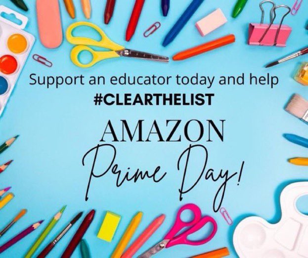 TheMrsSoto's tweet photo. Tomorrow is prime day.! Please use the link to help me start to #clearthelist ❤️ Students come back to the classroom in 21 days! #teacherlife #iteachkinder #primeday #teacherlist #AmazonPrimeDay #supporteducation 
https://t.co/zWtIqhUgM5 https://t.co/DQO4oZppGZ