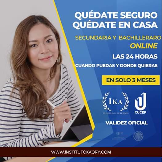hechu1911's tweet photo. Concluye tu Secundaria y/o Bachillerato en solo 3 Meses!!

-En Linea
-Sin Examen Final
-Curso Excel gratis
-100% Valido
-Para todo México

Ayúdame con un ❤️ y un RT 🔄

Gracias!!

#InstitutoeducativoKaory
#Tuesfuerzotutriunfo
#clasesenlinea
#bachillerato https://t.co/ROltgZQCUu