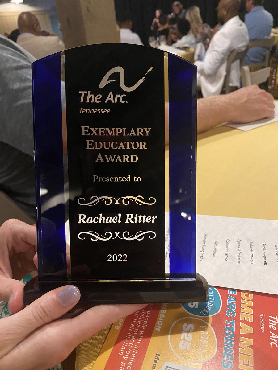 DrAndyDavis's tweet photo. So proud to be able to attend @TheArcUS Tennessee Awards and see @JGHornets @MNPS own Rachael Ritter recognized as Exemplary Educator of the year! https://t.co/eo7cYZBlsi