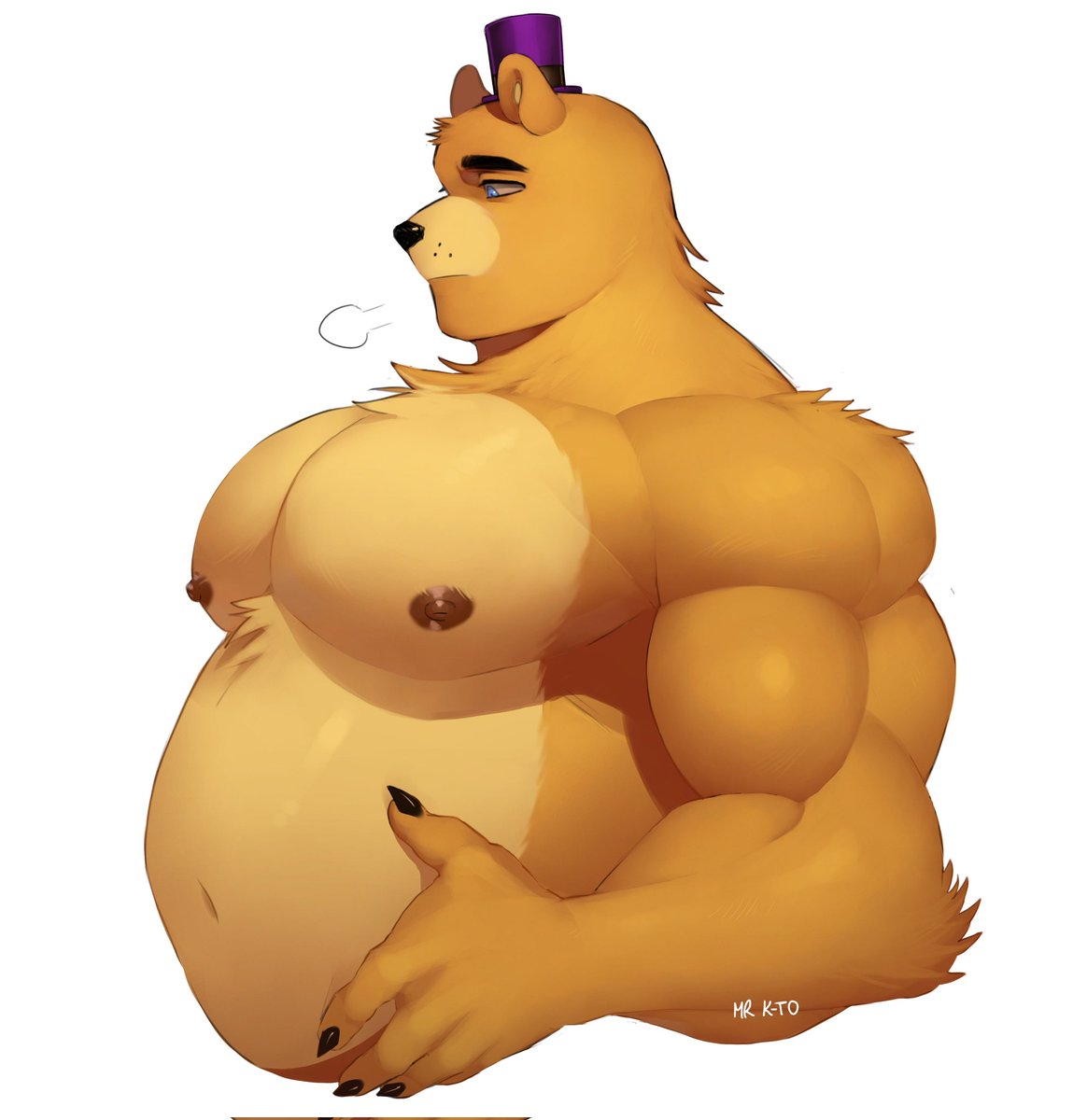 old fredbear doesn't like his tummy :(