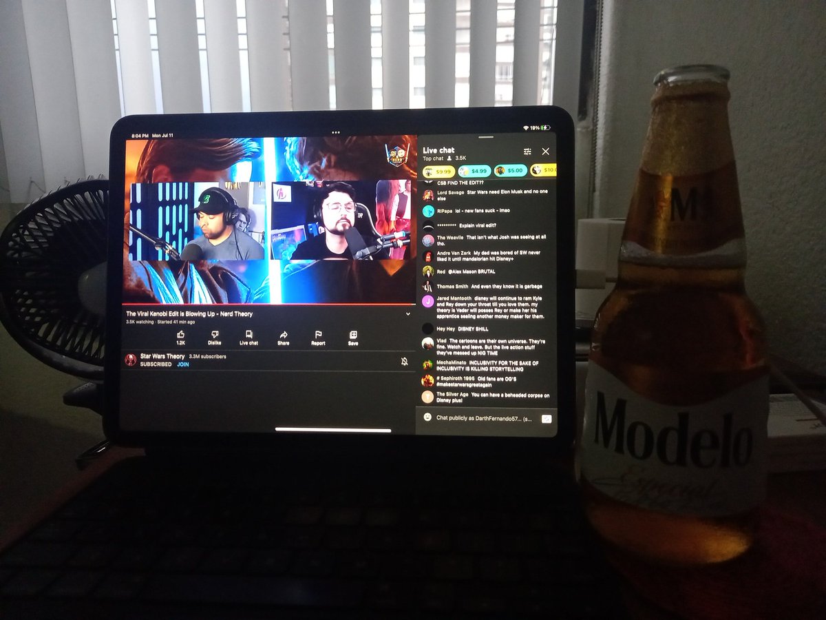 DarthFernando57's tweet image. Watching my favorite media content, the #Nerdtheory Monday streams with my beer ready. @SWTheory66 @TheDenofNerds 
Hello y'all from Mexico City!! 🇲🇽🇺🇲🇨🇦. (Josh is looking like if he can smell my beer from his end.