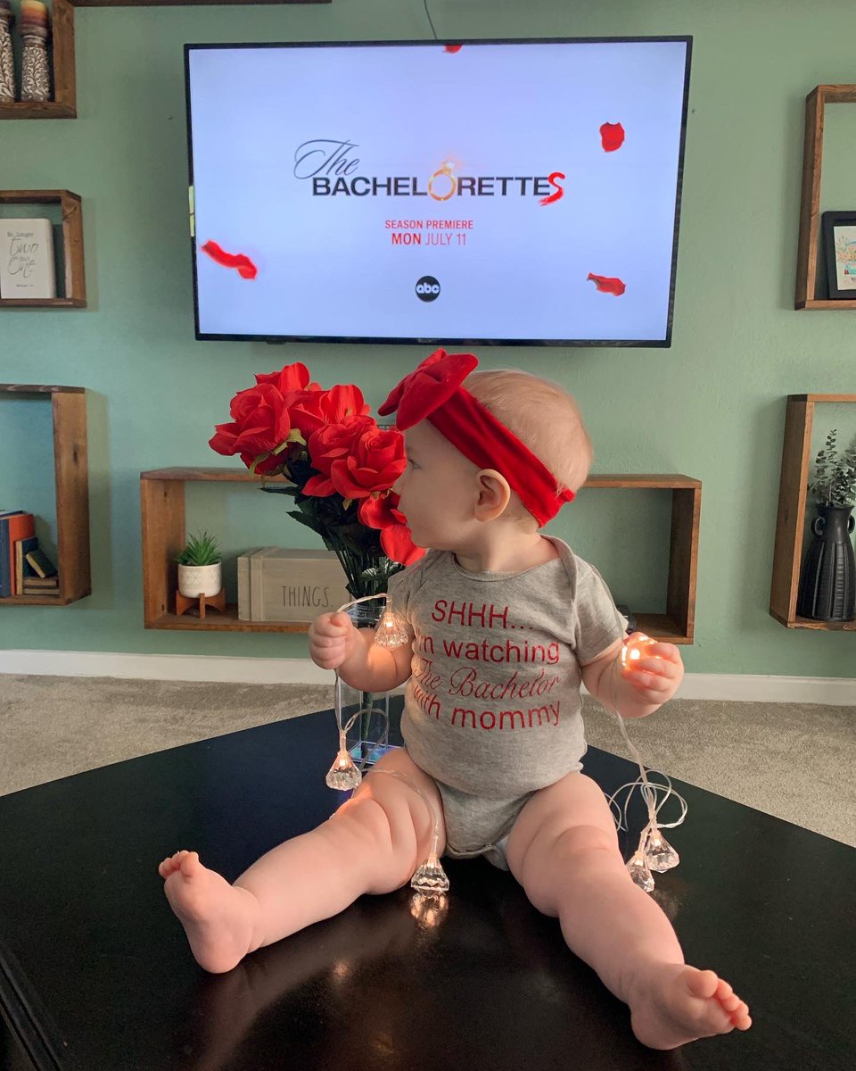 samwbruno's tweet photo. This season’s watch party buddy. Never too young.  #TheBachelorette https://t.co/MN3b7qDojx