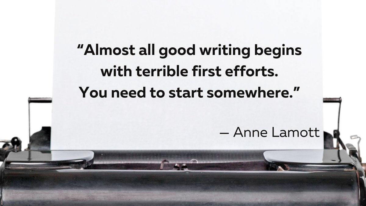 KimberlyBaer14's tweet photo. "Almost all good writing begins with terrible first efforts. You need to start somewhere."

#WritingCommunity #writing #inspiration #motivation #quotes https://t.co/x0WhvLgKMN