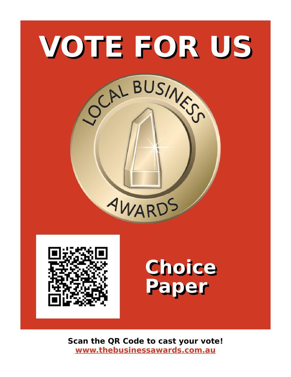 ChoicePaper's tweet image. We were Finalists for 2020 and 2021, and we would appreciate your support in voting for us once again in the Local Business Awards for 2022!
Click the link below or scan the QR code to vote now! Most importantly, don't forget to confirm your vote. 
lnkd.in/gZCmphDG