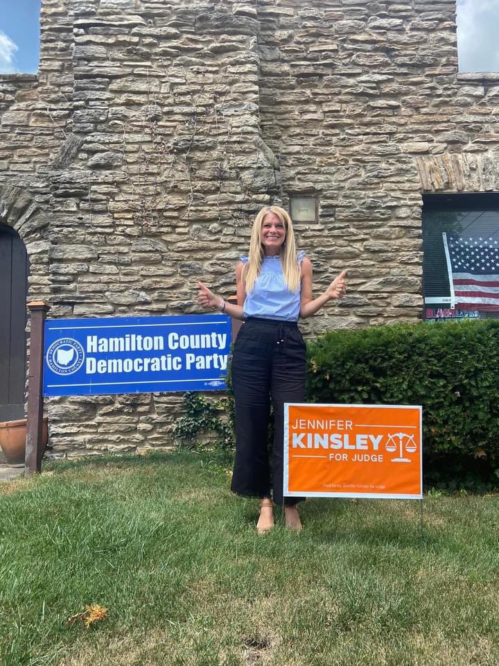 I stopped by Hamilton County Democratic Party headquarters today and was so excited to see Christine in my campaign apparel! And I added a new color to the yard sign landscape. Bold and bright, just like me! 💁‍♀️