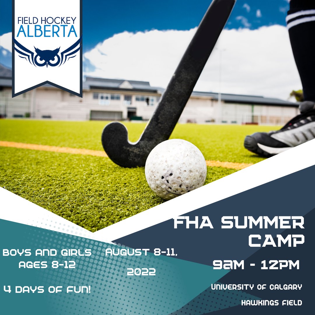 FHalberta's tweet photo. Field Hockey Alberta is hosting its annual Summer Camps Program on August 8-11 from 9am-12pm! If you or your child is between the ages of 8-12 come on down to Hawkings field to enjoy 4 days of fun and practice! 

Registration link: https://t.co/2cy94Z510X

#summercamp #fha https://t.co/3RlLgFwqlP