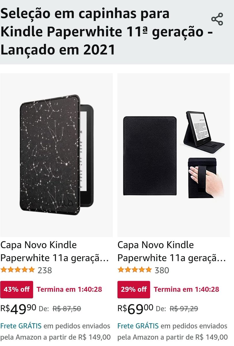 Maniadeoferta's tweet photo. 🚨  Ofertas da Amazon 🚨

✅️ Seleção em capinhas para Kindle Paperwhite 11ª geração - Lançado em 2021

👉 Link : https://t.co/MOJTKP513u
👉 Link : https://t.co/bRhjfBoB8r
👉 Link : https://t.co/LjPZJE4KN9
👉 Link : https://t.co/rkXLyuDugN https://t.co/UoIg2x8KkL