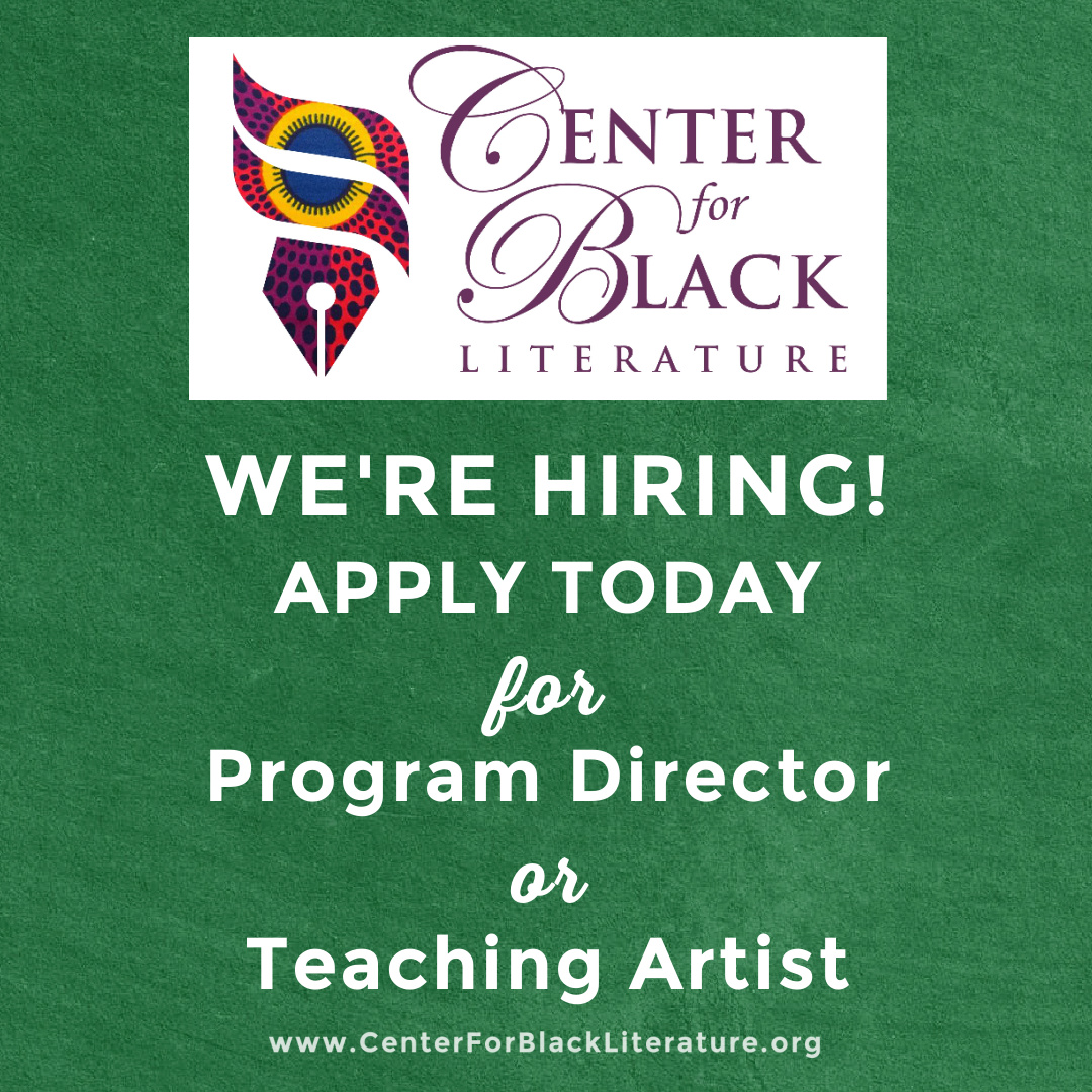 Good night! We're back on Twitter to say, WE'RE HIRING! Lovers of Black lit and the arts are welcome at #Center4BlackLit! Get job details here: conta.cc/3nQTEEF. FYI: We have two positions open and we're hiring immediately. Feel free to share, RT, and tell a friend!