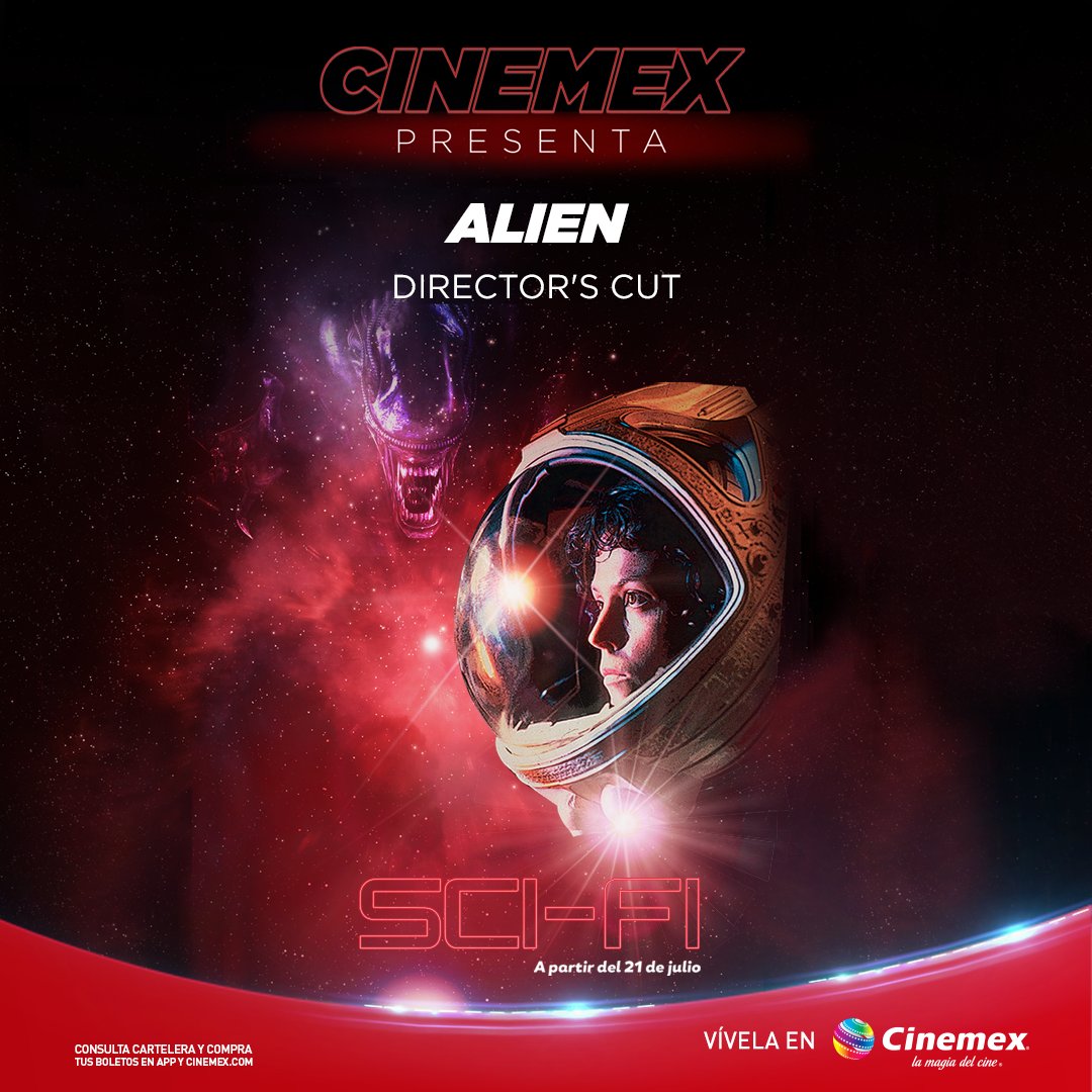 ComicZulia's tweet photo. #Noticia Las sala de cine @Cinemex en CD de México estarán proyectando la película #Alien Director Cut como parte de su espacio de proyección Clásicos Sci-Fi los cuales también incluirán películas como: Robocop y #BladeRuner entradas ya a la venta en las salas del cine. https://t.co/ndHtSy5m5Z