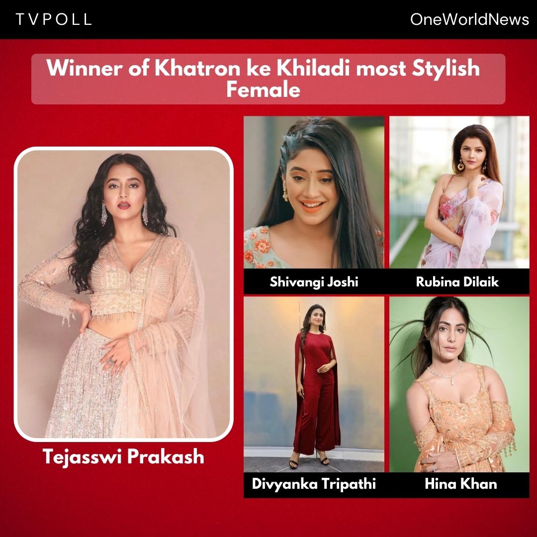 Oneworldnews_'s tweet photo. #tvpoll Winner of the most stylish female contestant of #KhatronKeKhiladi!
Stay tuned for the next poll featuring the most stylish male contestant.
#TejassswiPrakash #RubinaDilaik #ShivangiJoshi #HinaKhan #DivyankaTripathi https://t.co/FcNPg5fA20