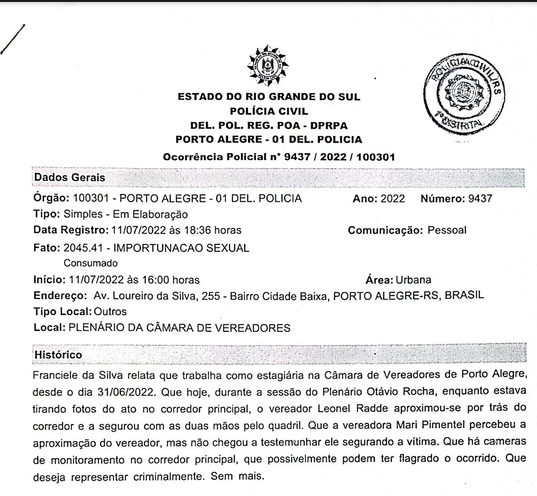 felipecamozzato's tweet photo. Repugnante o crime cometido pelo anestesista no RJ. Minha solidariedade à vítima, e que este bandido permaneça preso.

Infelizmente, no mesmo dia tivemos também uma denúncia de assédio na Câmara de Porto Alegre, desta vez por vereador do PT. Que as imagens esclareçam o caso! https://t.co/dwk6Hgt40I