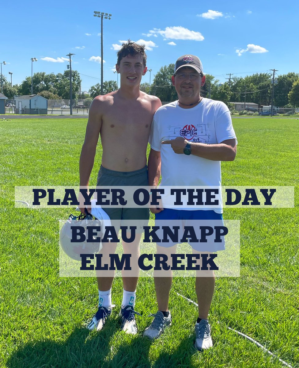 epicteamcamps's tweet photo. Great day Beau! Congrats‼️✅💪🏈💰 #epicfootballcamps #POD @ElmCreekBuffs https://t.co/hlrLYlaktm