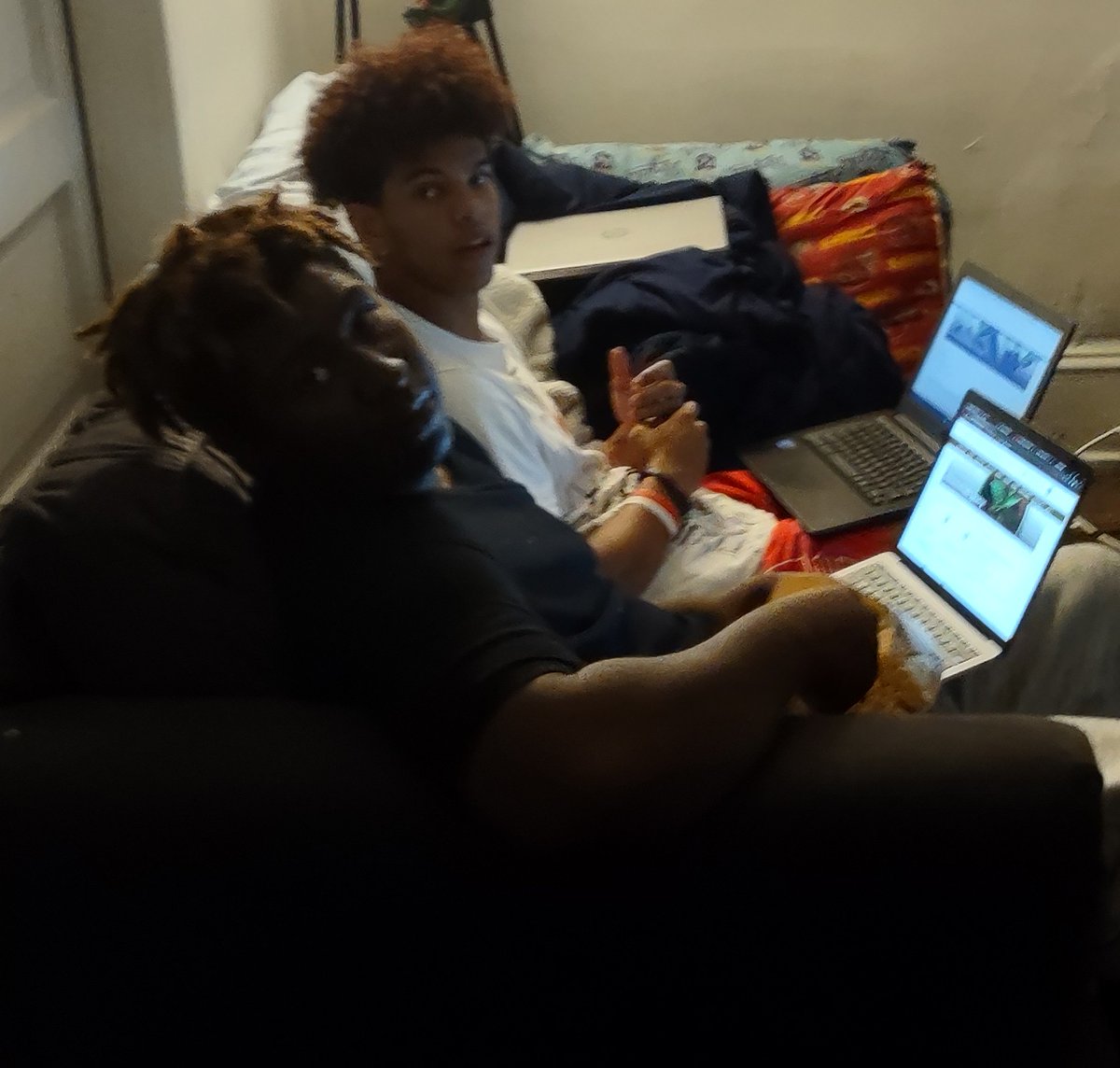 A couple of our student-athletes taking care of the student part!! @eizayahhfrost <a href="/DeandreBattle9/">Deandre Battle</a>  #BobcatNation