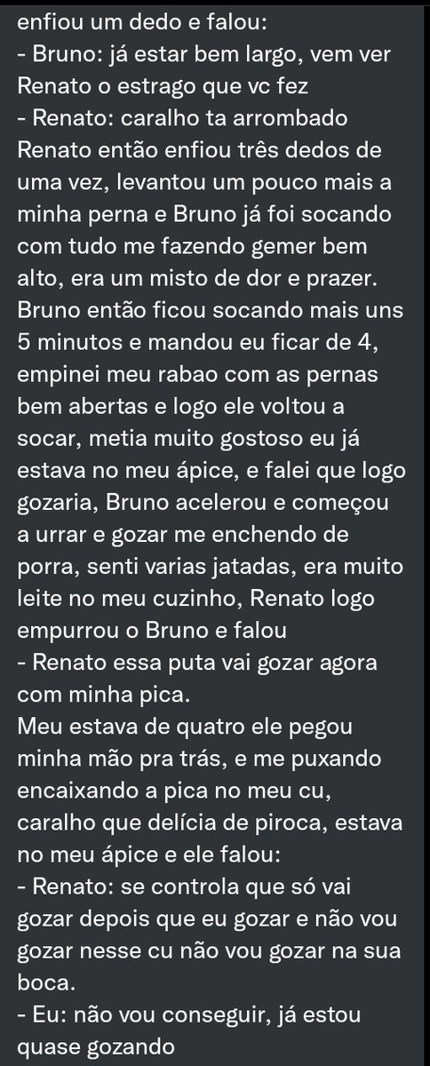 eroscontos's tweet photo. [Capítulo 2]

OS NOVINHOS DO APP

(Novinho x Novinho)
(Menage)
(Recebidos da DM)

Está gostando de acompanhar nosso conteúdo? Seja um INCENTIVADOR compartilhando com amigos, dando RT, LIKE e SEGUINDO o nosso perfil.

Parte 1 https://t.co/68cCnxd3AO