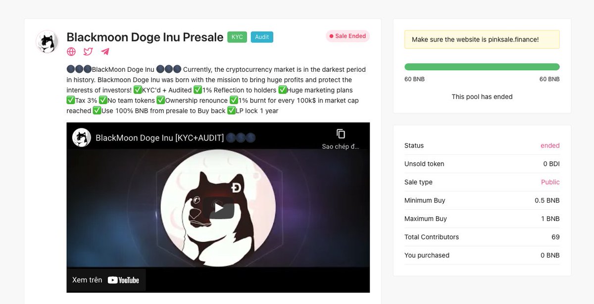 daudit_org's tweet photo. 🎉Congratulation to @Blackmoondoge - which is audited by https://t.co/lOV1uumPaA, and has filled Hardcap in less than 1 minute 🎉

What an amazing thing in this bearish market!

👉https://t.co/svpuu9m3oP

#Audit #Presale #memecoin https://t.co/0UU6XVBbDM