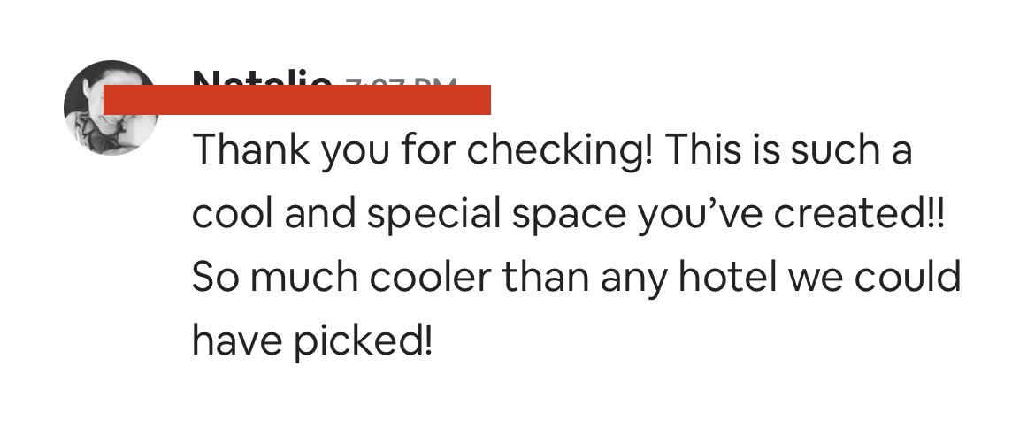 Then there is this… ❤️ We really did try to create a special place for people that couldn’t be replicated elsewhere. 
@We love our @airbnb guests. airbnb.com/h/holygoatpars…