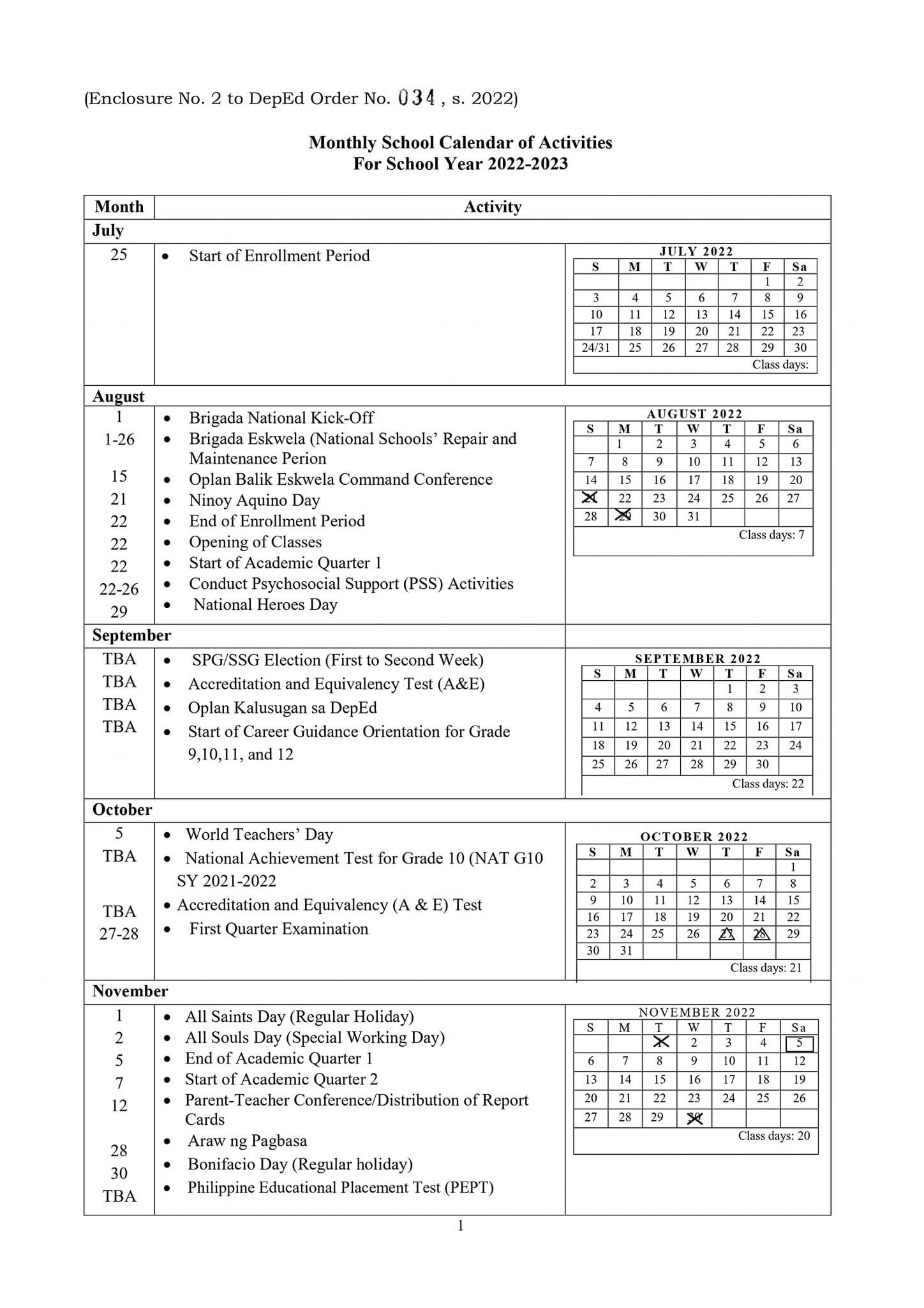 ABS-CBN News on Twitter: "LOOK: DepEd releases calendar for SY 2022