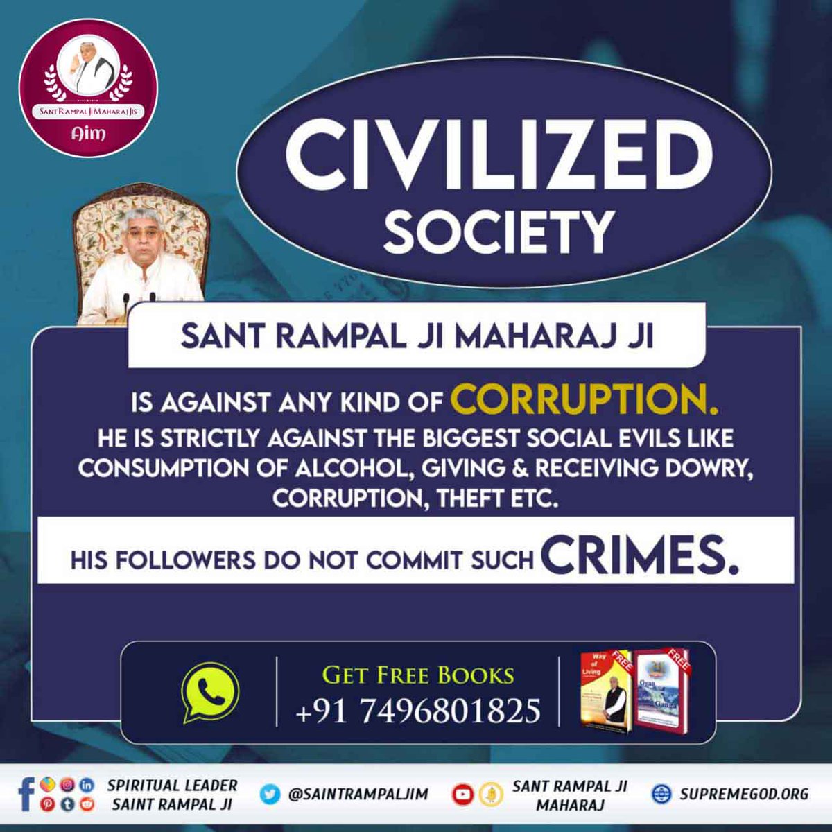 Dharmen46947714's tweet photo. @vishal_real_V1 @SaintRampalJiM #GodMorningTuesday
Sant Rampal Ji Maharaj aim is to Creating a corruption-free society.
@SaintRampalJiM
To know more Download our Official App
"SANT RAMPAL JI MAHARAJ" from Playstore
#Tueadaythoughts https://t.co/TkXxK4v5Ze