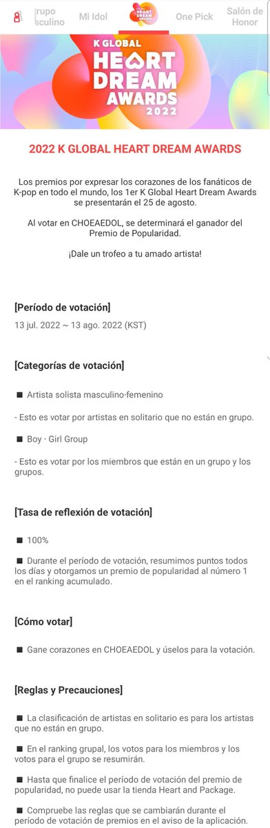 btsargento's tweet photo. — ARMY, vayan preparando sus cuentas de CHOEAEDOL

▪︎El 13 de Julio comenzará la votación 'K Global Heart Dream Awards 2022'.

¡Descarguense la app!
🖇 Android; https://t.co/NFB3G57Ekw
🖇 IOS; https://t.co/tENGZ9prRV

si tienen espacio agreguenme, estoy como btsargento @BTS_twt https://t.co/mebfmWA4T0