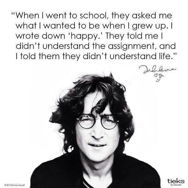 crockpics's tweet image. Wise words from the great John Lennon.