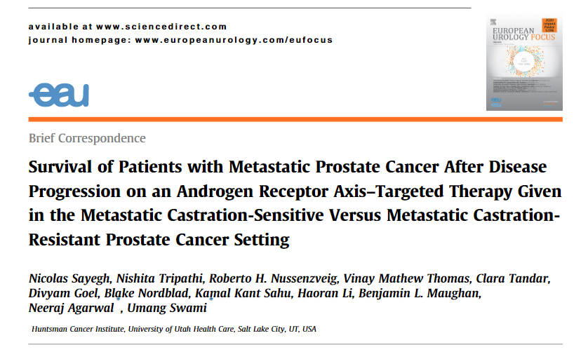 nsayeghmd's tweet photo. Just in @EurUrolFocus 👉 We show that median OS of men with metastatic #prostatecancer after progression on an ARAT is ~2 years, regardless of whether ARAT is used in mCSPC or mCRPC setting: https://t.co/U5jm4LC0RP @neerajaiims @umangtalking @Huntsman_GU  @urotoday @OncoAlert https://t.co/ACYXKi0hG9