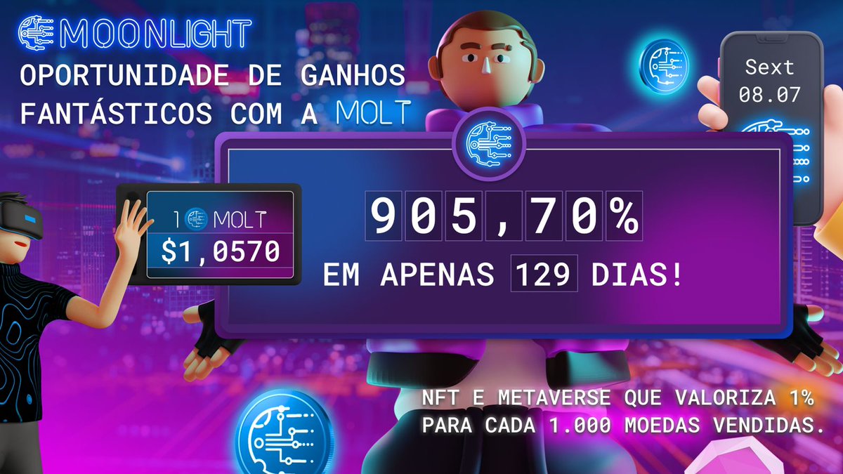 LtssVendas's tweet photo. Chegamos a mais de U$ 1,00 dólar que #sucesso absoluto e vamos crescer cada vez mais e mais. Isso é #moonlight coin
Moonlight é uma cripto com tecnologia avançada contem sua Blockchain única tendo a possibilidade de colocar em staking por um período.
 #blockchain #metaverso #nft https://t.co/8KEd1Ah5Q7