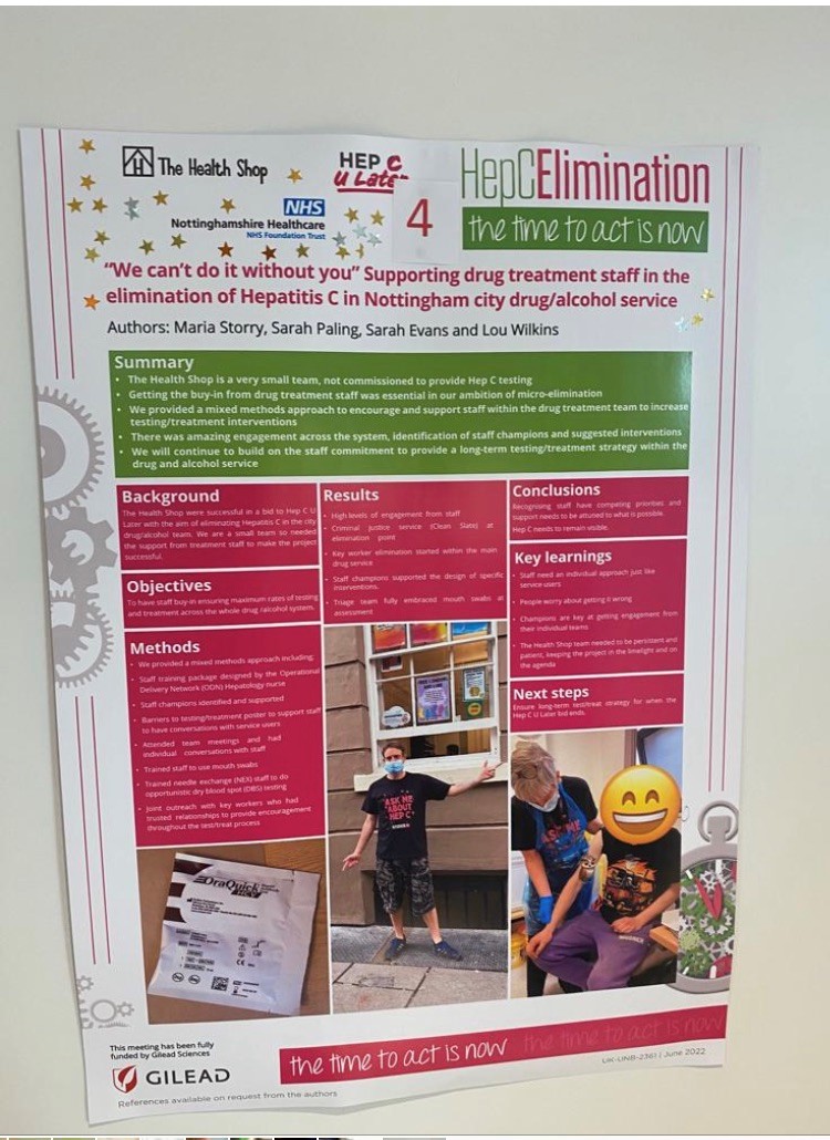 The Health Shop team were proud to receive a bronze award for their poster at the <a href="/Gileadsciences/">Gilead Sciences</a> event as part of their @Hep_C_ULater project for work <a href="/NottsRecovery/">Nottingham Recovery Network</a>