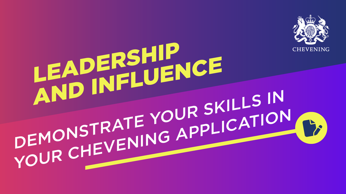 CheveningFCDO's tweet photo. Every year, Chevening scholarships are awarded to emerging leaders and influencers from all over the world. Hoping to join us in 2023? 

Make sure your application includes clear examples of your own leadership and influencing skills. 

Find out more at https://t.co/8cPWUaMmJY https://t.co/nV2ep8T68i