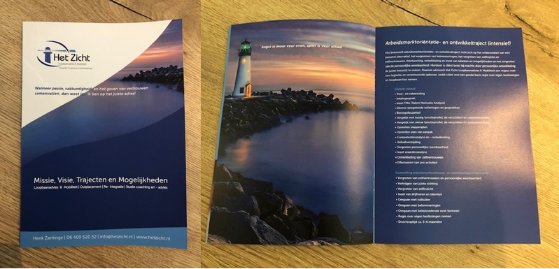 hetzicht's tweet photo. Ja, daar is ie dan. De nieuwe brochure van Het Zicht Loopbaanadvies &amp; Mobiliteit. Super mooi overzicht geworden!! Mocht u, net als andere organisaties en geïnteresseerden, belangstelling hebben, laat dan uw (organisatie)naam en adresgegevens achter op info@hetzicht.nl https://t.co/RskOCL75gB