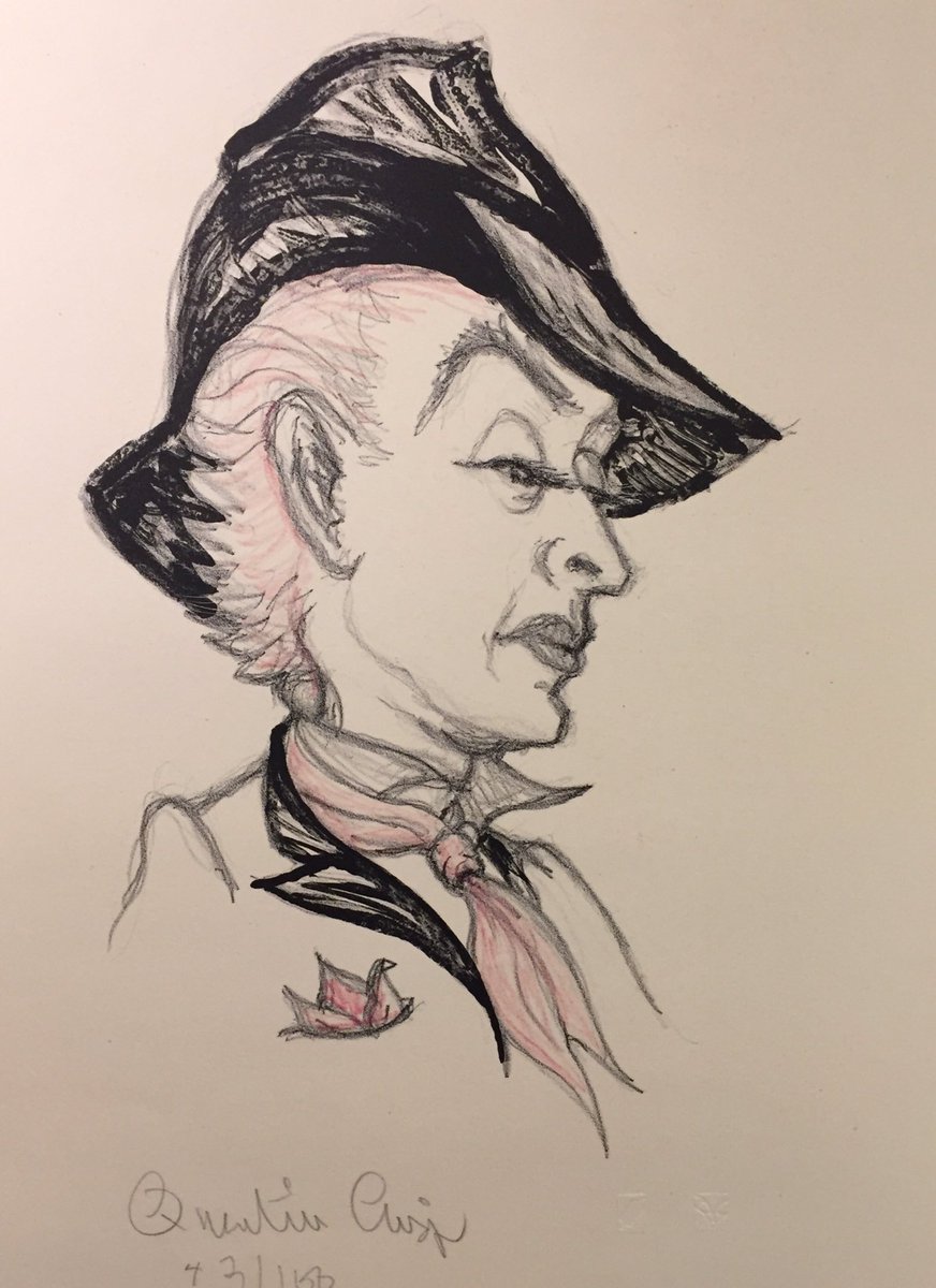 Wonderful self portrait by Quentin Crisp on its way. Limited edition 1986 lithograph hand coloured and signed by QC. Artists’ model, actor, writer and living Pride activist.