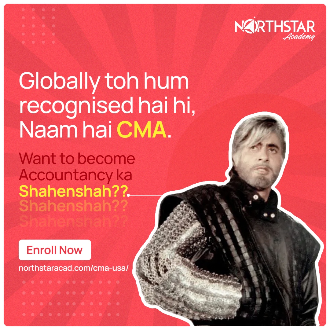 NorthStar_Acad's tweet photo. Once you become #StarofNorthStar, you automatically become finance ka shahenshah!
Enroll now for CMA USA batch and increase your chances of becoming globally recognised🏅

#CMAUSA #NorthStar #Shahenshah #CMASuccess #Finance #Accounting #BuildBetterCareer #GoGlobalWithNSA https://t.co/h0AKJJGABr