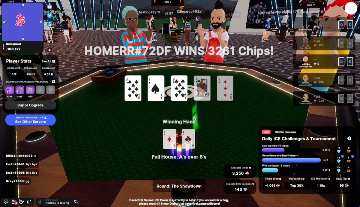 Look a good start of the day pocket A's win instead of losing. Today is gonna be a good day <a href="/DecentralGames/">Decentral Games</a> #ICEPoker tables! Letsgooo 💎