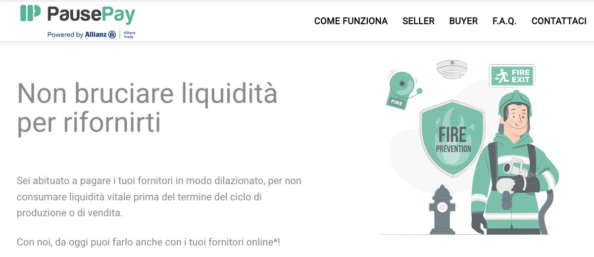 PausePay's tweet photo. Non bruciare liquidità per rifornirti
Sei abituato a pagare in modo dilazionato? Con noi, da oggi puoi farlo anche con i tuoi fornitori online!
https://t.co/x13ASOd6ez
#fintech #bnpl #b2b #payments #pausepay #flowpay #allianztrade #compraorapagadopo #buynowpaylater https://t.co/tGm30wDM4N