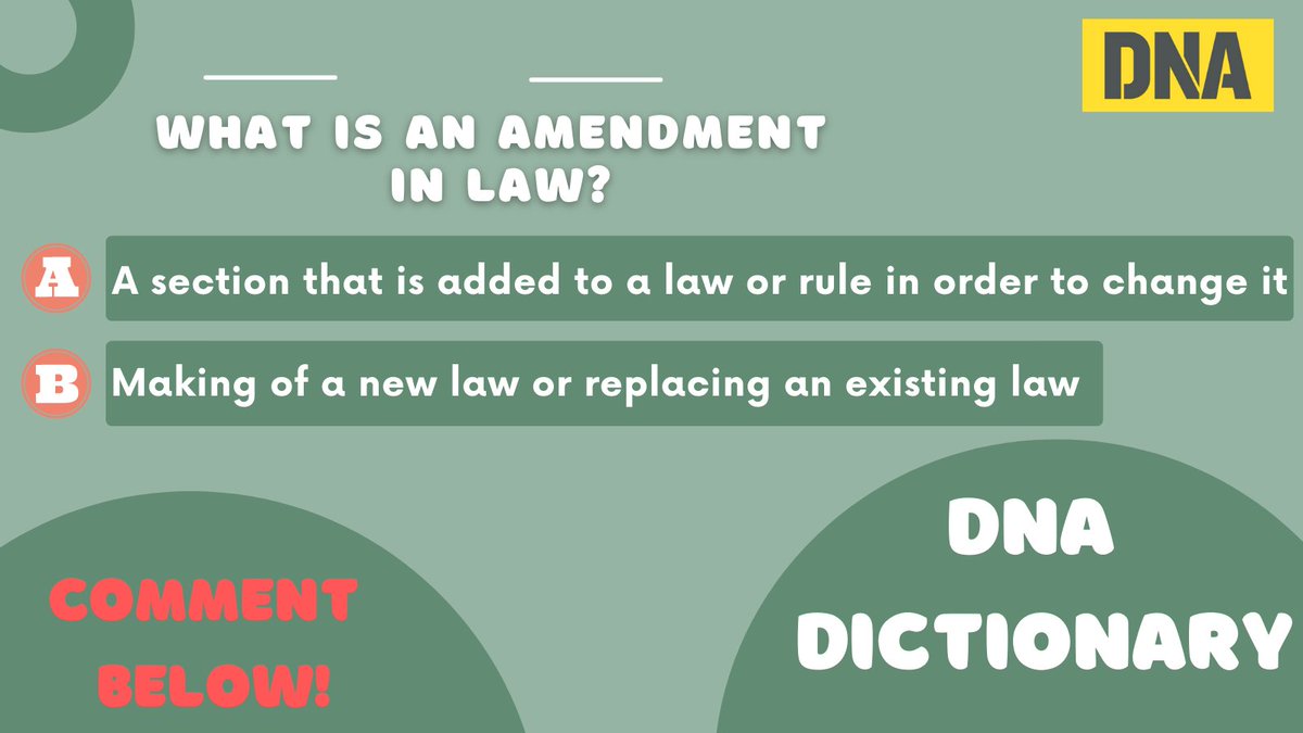 dna's tweet photo. #DNADictionary: What is an amendment in law?
VOTE now!
#Amendment https://t.co/r1Ury2Oc1p