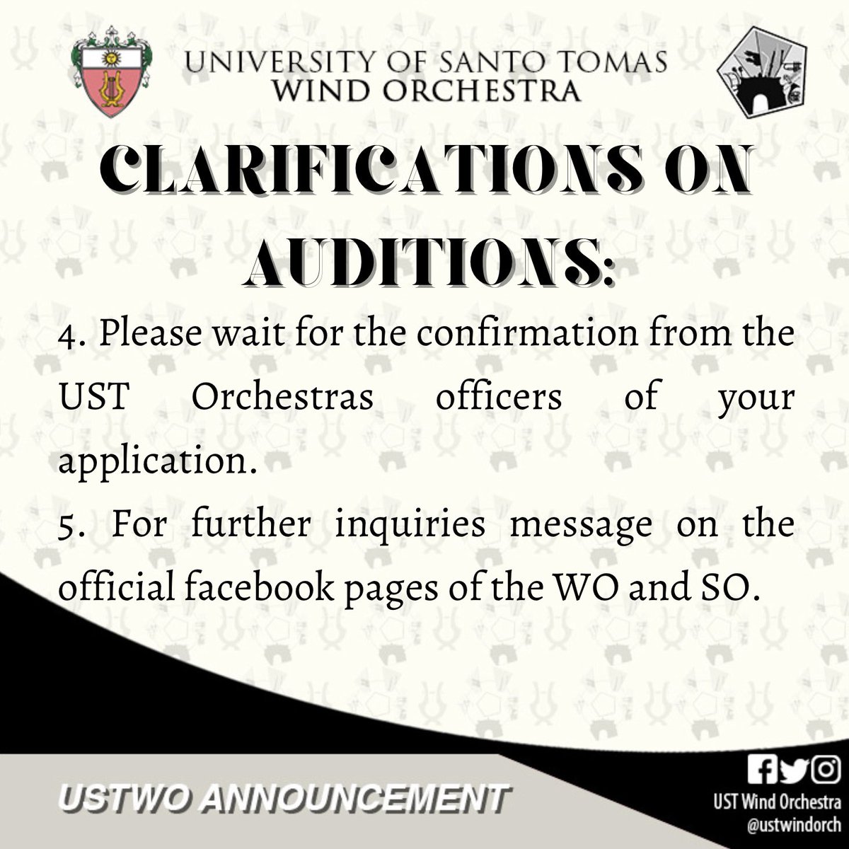 𝐀𝐍𝐍𝐎𝐔𝐍𝐂𝐄𝐌𝐄𝐍𝐓

Clarifications on auditions:

To apply, simply read the guidelines and fill out the Google form through this link: forms.gle/9RdeyRbgFUA34v…