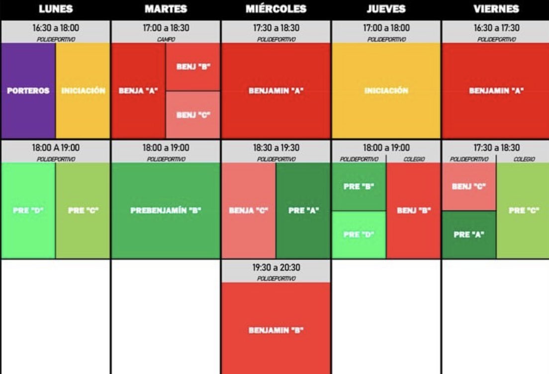 ⏰| Estos serán los horarios de nuestros entrenamientos de cara a la temporada 22/23.

1️⃣ Equipos fútbol campo.
2️⃣ Equipos fútbol sala.

#SomosAlcázar
#Desde1954