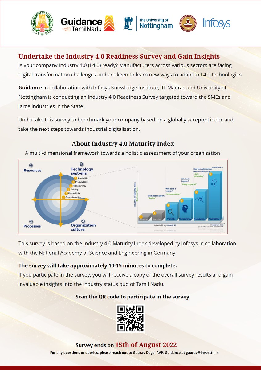 Guidance_TN's tweet photo. Undertake the Industry 4.0 Readiness Survey

Participate Now: https://t.co/QYbhjd9QUm

#FutureOfAdvanced #TNAMHUB #ThriveInTN https://t.co/k5Tq765eq3
