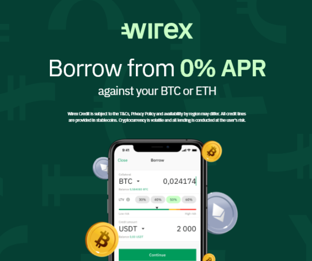 wirexapp's tweet photo. Borrow #stablecoins at 0% interest with Wirex Credit! 💸 Free up your funds without selling your #BTC or #ETH 
📝 No credit checks 
💰 Zero Fees
⏱️ Funding available in seconds 
Learn more about Wirex Credit: https://t.co/NnCaL0LtOr https://t.co/lQfOWqbUeF