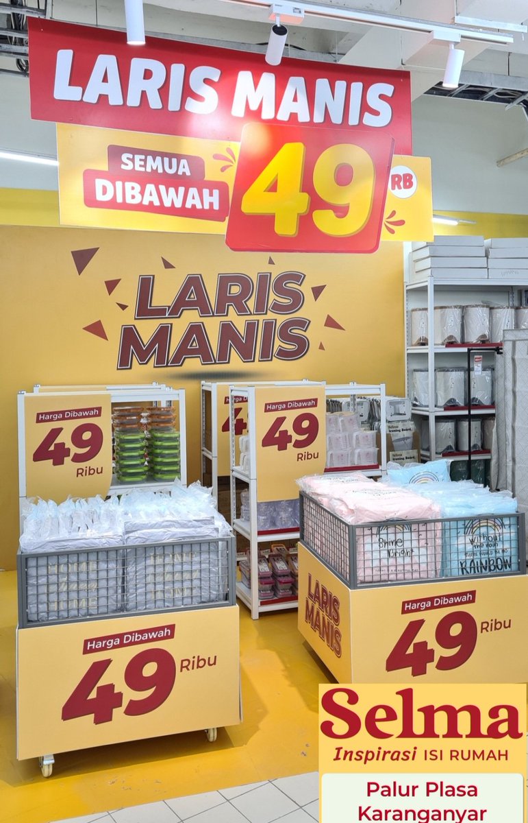 NOW OPEN "SELMA FURNITURE" inspirasi isi rumah DI PALUR PLASA-MALL OF KARANGANYAR. DISC UP TO 65% SERTA PROMO LARIS MANIS SERBA DIBAWAH 49 RB.
#palurplasa #selmapalurplasa #mallofkaranganyar #selmaindonesia #karanganyar