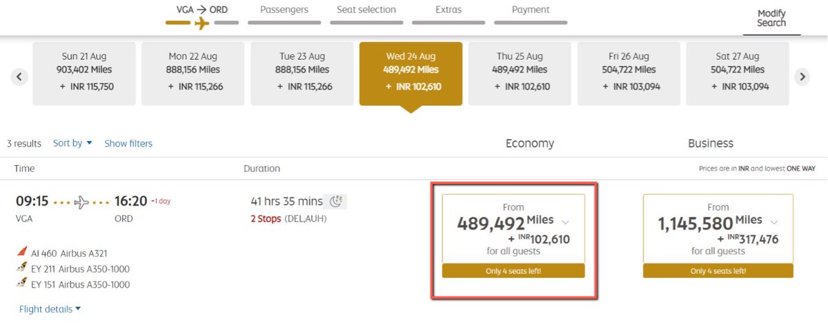 knallajalla's tweet photo. @EtihadHelp I transferred 488k points from AmericanExpress to EtihadGuest to buy this ticket for 4 but at the end giving error message. Contacted customer service saying it has AirIndia flight you cannot book. This is not fair, please help. #etihad  #notfair @etihad @DGCAIndia https://t.co/HPr5u6gABG