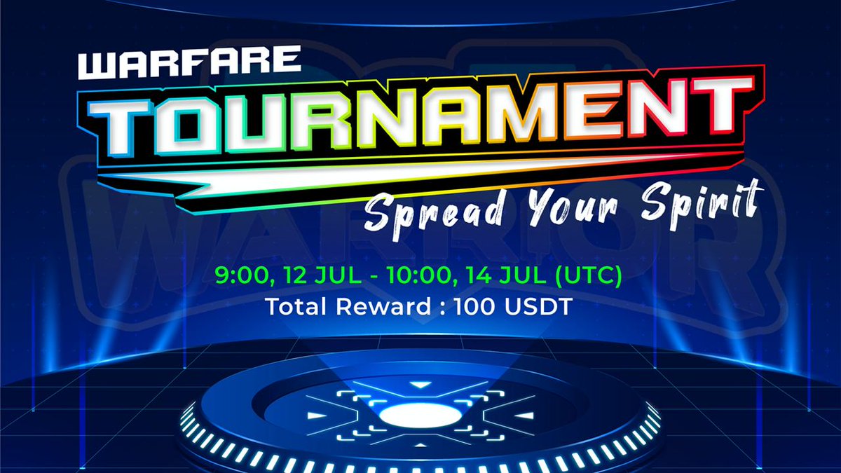 🔥Let's start the "Spread Your Spirit" now to receive attractive rewards!

💎Total: $100 (3 Twitter + 2 Facebook)

Just like + share this twt!

⏰9:00, 12 Jul - 10:00, 14 Jul (UTC)

 Detail: t.me/defiwarrioroff…

#Defiwarrior #Metaverse #Tournament
