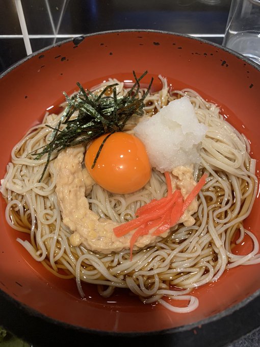 今日のお昼は冷やし納豆蕎麦! 