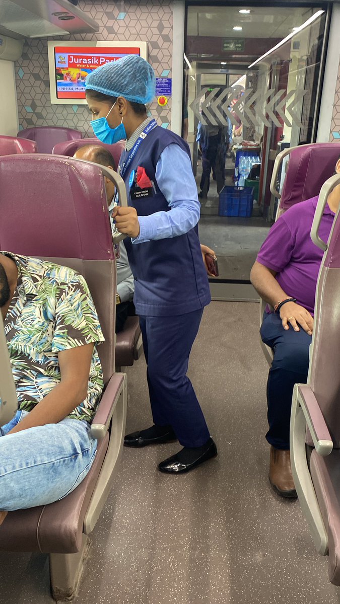 Myself_Neeraj's tweet photo. I am very delightful the service of IRCTC. They are given best service &amp; Food In Vande Bharat Coach C7 Seat No 25 Beat Food. Toilet are clean pantry staff in well Uniform behaviour good.

Thanks To Indian Railway.
@IRCTCofficial https://t.co/yspOz6VfZn