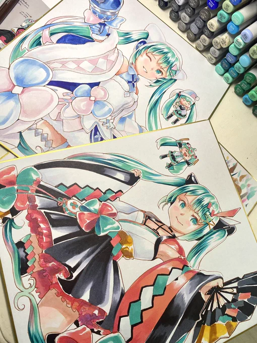 #歴代マジミラミクさん10さい

先ずは2020のお二人をお絵描き中♪¶(⁄=˅̮=∖)⁋¶(⁄=˅̮=∖)⁋ 